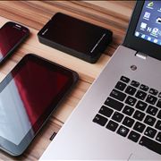 Picture Of Tablet Smartphone Laptop With Batteries